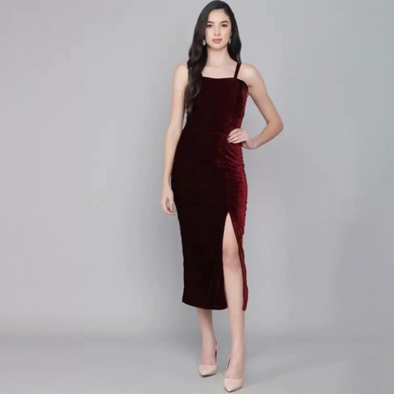 https://fitdrop.in/products/maroon-velvet-sheath-midi-dress