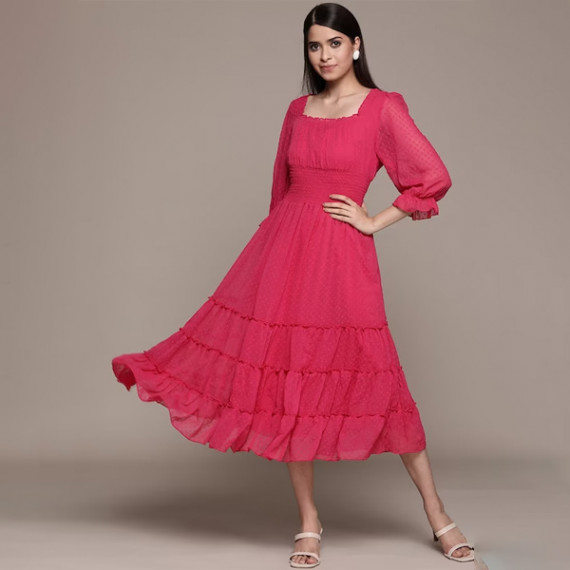 https://fitdrop.in/products/solid-chiffon-smocked-tiered-midi-dress