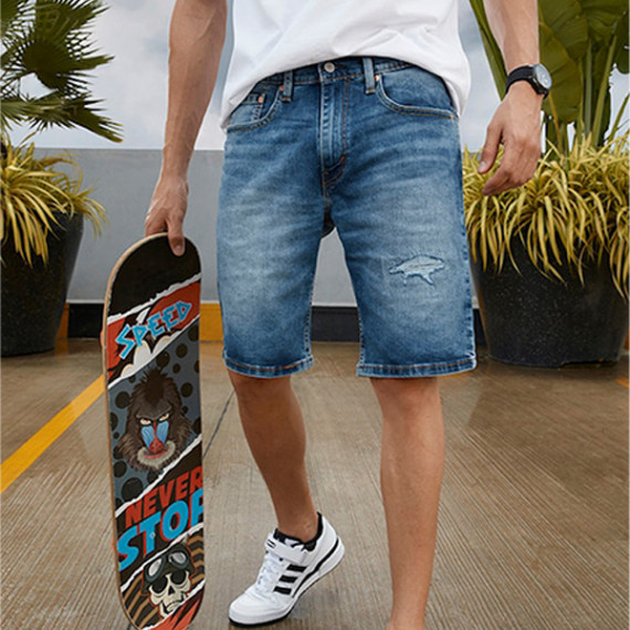 https://fitdrop.in/products/men-blue-washed-distressed-denim-shorts
