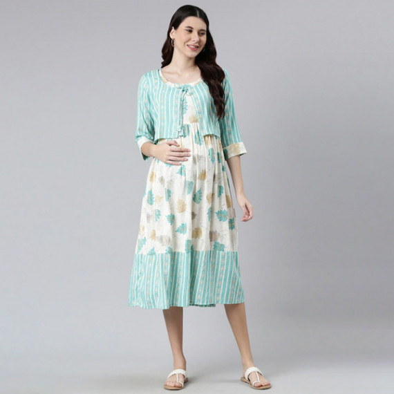 https://fitdrop.in/products/women-off-white-green-floral-maternity-a-line-midi-dress